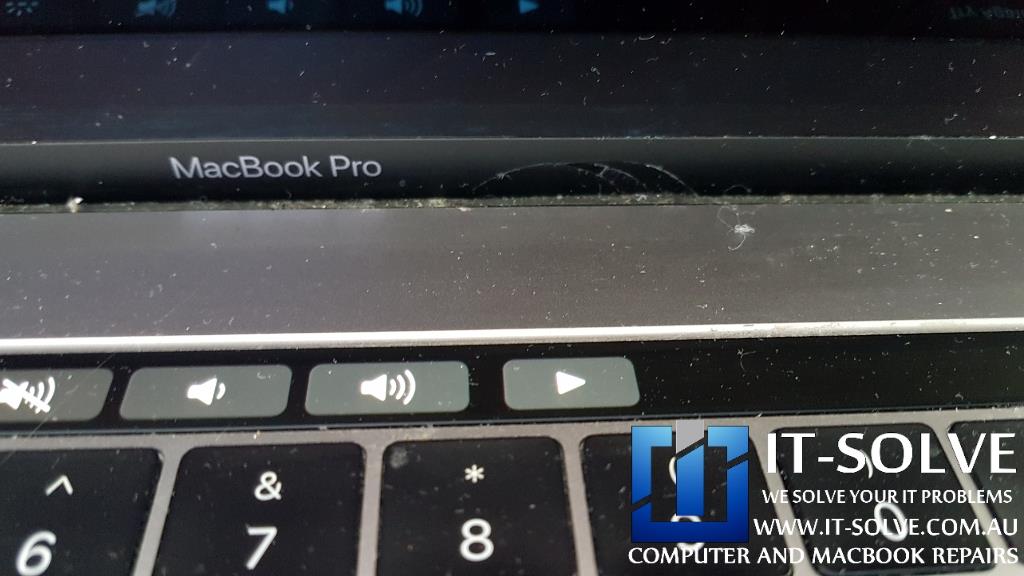 Bezel of Macbook Pro cracked.