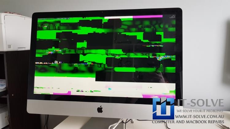 iMac Graphic Repair after colorful patches on screen