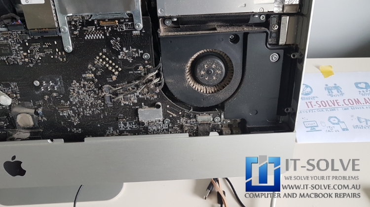 iMac Graphic Repair - Clogged GPU fan which cannot bring fresh air to the GPU radiator