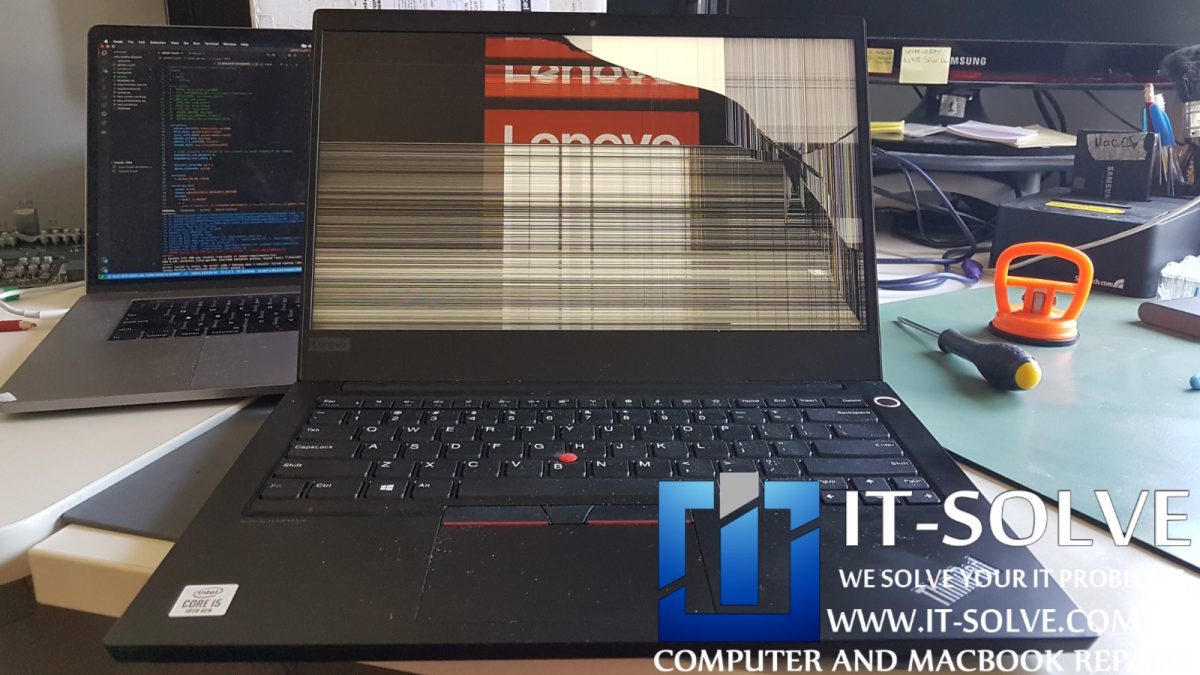 Lenovo Thinkpad E14 broken screen replacement Laptop and Macbook