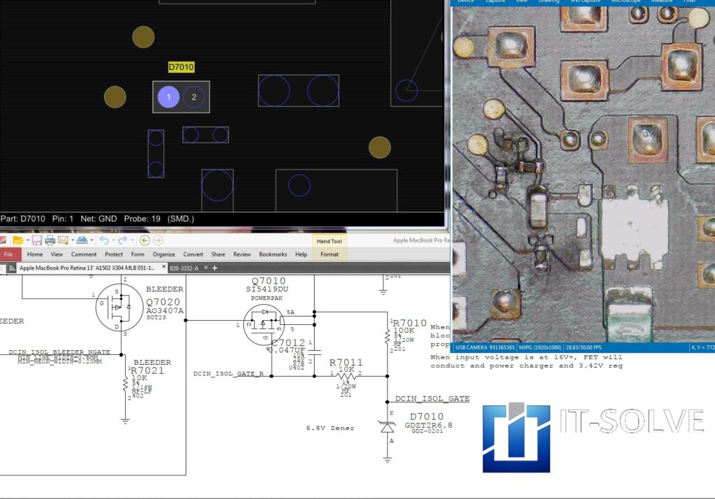 Schematic following on a Macbook Pro Liquid Spillage repair